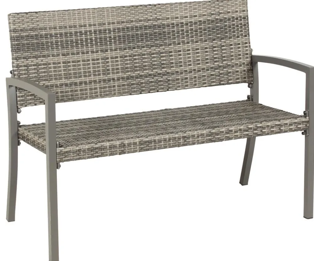 Acamp 2-Sitzer Gartenbänke|Gartenbänke Rattan - Gartenbank Dijon, 2-Sitzer Grau