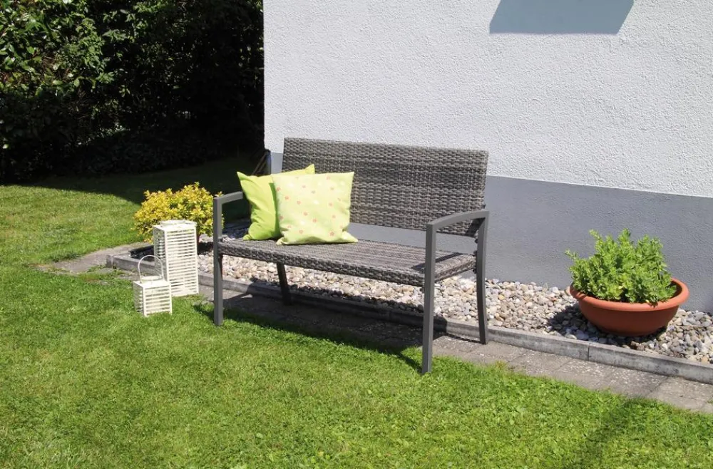 Acamp 2-Sitzer Gartenbänke|Gartenbänke Rattan - Gartenbank Dijon, 2-Sitzer Grau