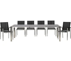 Acamp Esstisch-Gruppen|Gartenmöbel-Sets - Gartenmöbel-Set Ausziehtisch Auris und Stapelstuhl Auris, 7-teilig