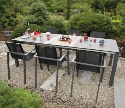 Acamp Esstisch-Gruppen|Gartenmöbel-Sets > Gartenmöbel-Set Ausziehtisch Auris und Stapelstuhl Skye, 7-teilig
