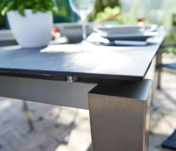 Acamp Esstisch-Gruppen|Gartenmöbel-Sets > Gartenmöbel-Set Keramiktisch Auris und Stapelstuhl Auris, 5-teilig