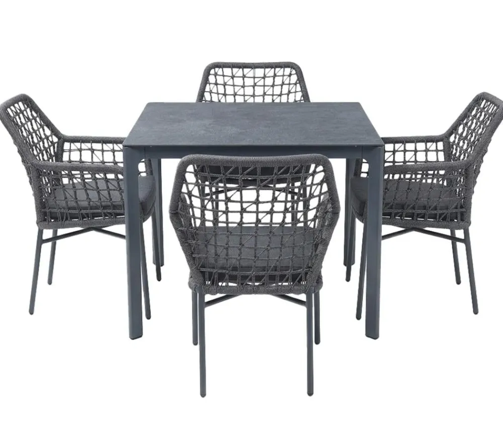 Acamp Esstisch-Gruppen|Gartenmöbel-Sets > Gartenmöbel-Set Rom, quadratisch, 5-teilig