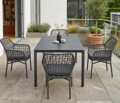Acamp Esstisch-Gruppen|Gartenmöbel-Sets - Gartenmöbel-Set Rom, rechteckig, 5-teilig Dunkelgrau