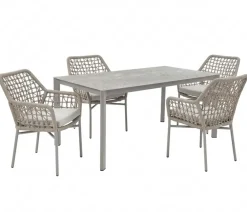 Acamp Gartenmöbel-Set Rom, rechteckig, 5-teilig Beige Hot