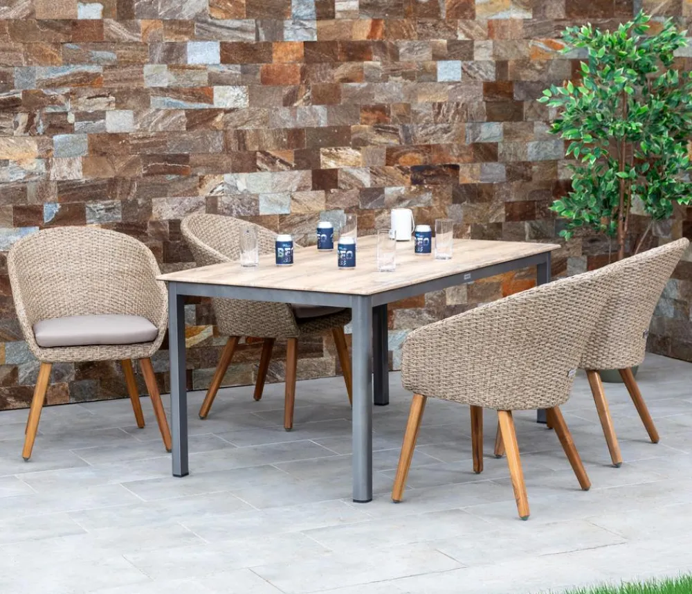 Acamp Esstisch-Gruppen|Gartenmöbel-Sets > Gartenmöbel-Set Tisch Acaplan und Sessel Atacama, 5-teilig