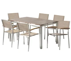 Acamp Gartenmöbel-Set Tisch Skye und Stapelstuhl Skye, 7-teilig