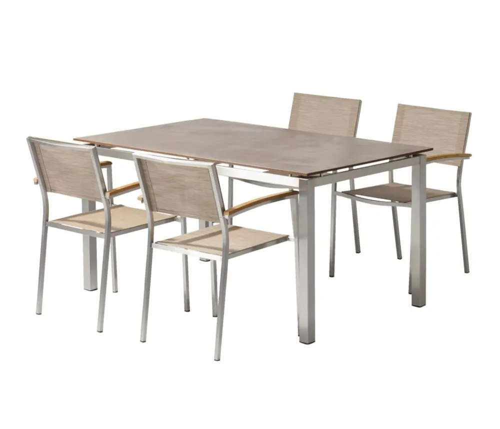 Acamp Gartenmöbel-Set Tisch Skye und Stapelstuhl Skye, 5-teilig Hot