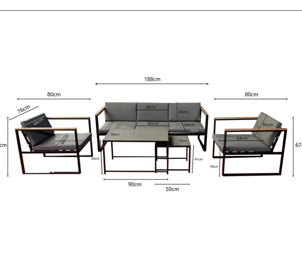 Acamp Loungemöbel|Gartenlounge-Sets - Lounge Space, 5-teilig