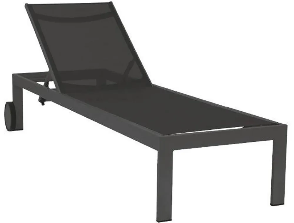 Acamp Sonnenliege Rimini, ca. B60/H35/T198 cm Schwarz Hot