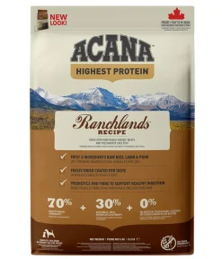 ACANA Trockenfutter Hund - Trockenfutter für Hunde Regionals Dog Ranchlands, Adult, Rind & Lamm