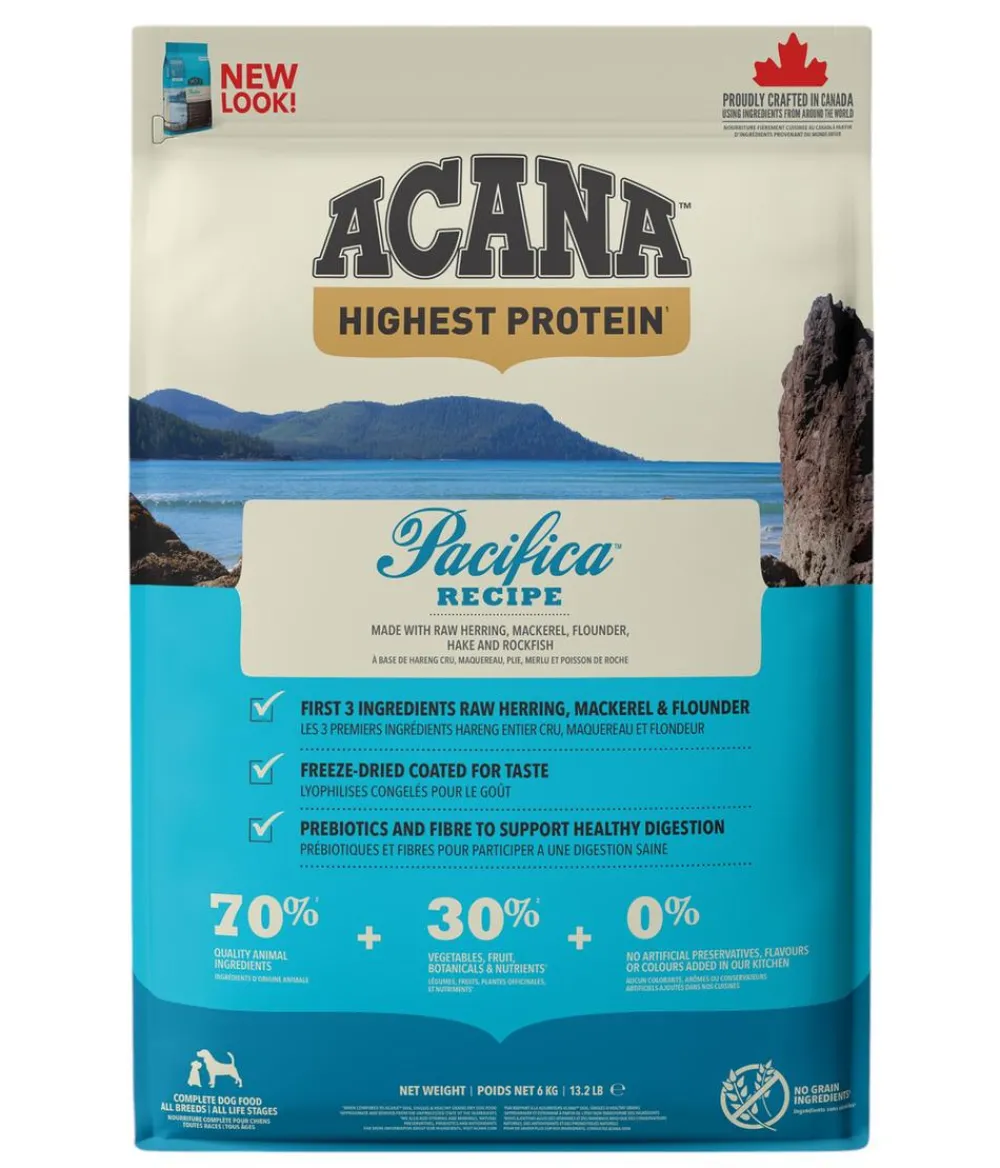 ACANA Trockenfutter für Hunde Regionals Dog Pacifica, Hering, Adult, Makrele & Flunder New