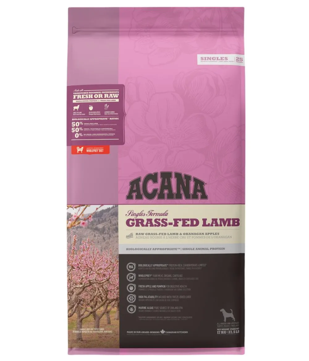 ACANA Trockenfutter Hund - Trockenfutter für Hunde Singles Formula Adult Grass-fed Lamb