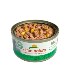 almo nature Nassfutter für Katzen HFC Natural, Thunfisch mit Mais, 24 x 70 g Hot
