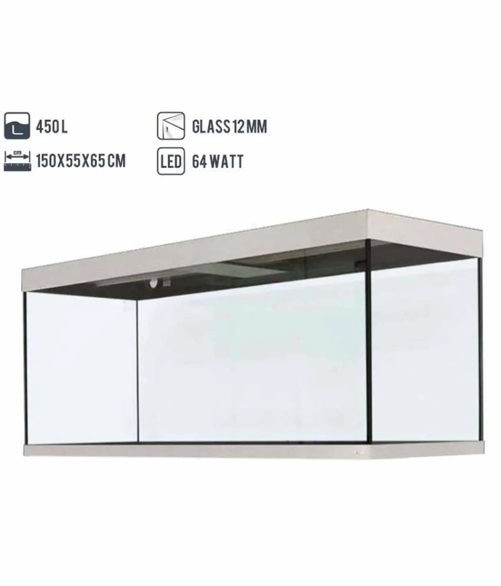 amtra Aquarium ALUX 450 LED, ca. B150/H65/T55 cm, 450 l Weiß Outlet