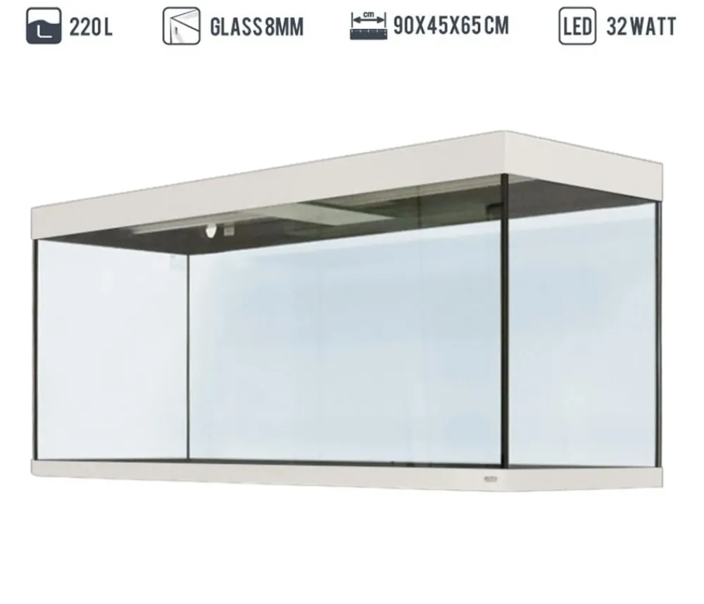 amtra Aquarium Komplettsets > Aquarium Kombination ALUX 220 LED, ca. B90/H148/T45 cm, 220 l