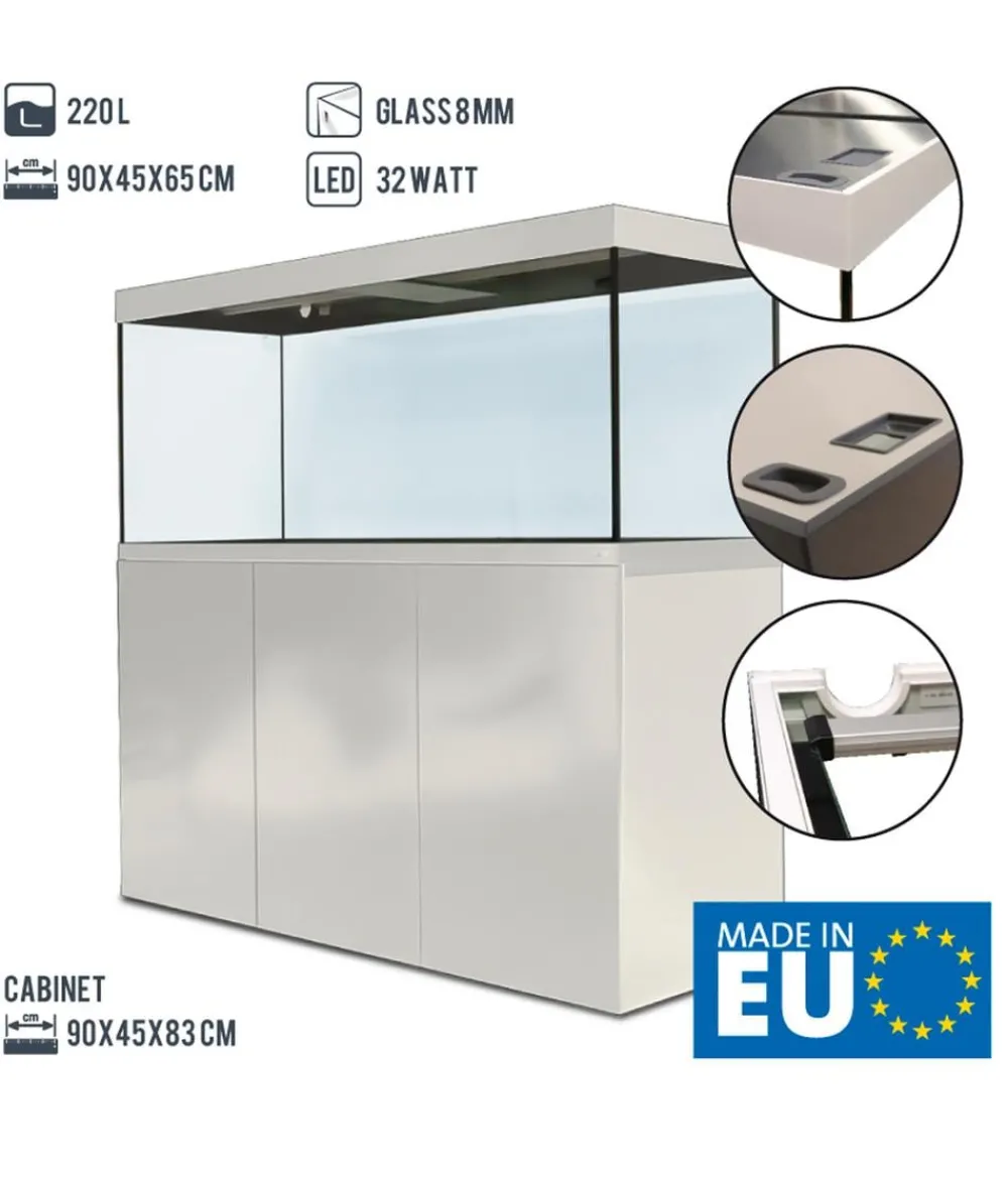 amtra Aquarium Komplettsets > Aquarium Kombination ALUX 220 LED, ca. B90/H148/T45 cm, 220 l