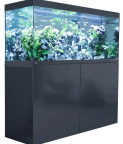amtra Aquarium Kombination ALUX 220 LED, ca. B90/H148/T45 cm, 220 l Dunkelgrau Clearance