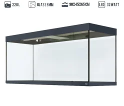 amtra Aquarium Kombination ALUX 220 LED, ca. B90/H148/T45 cm, 220 l Dunkelgrau Clearance