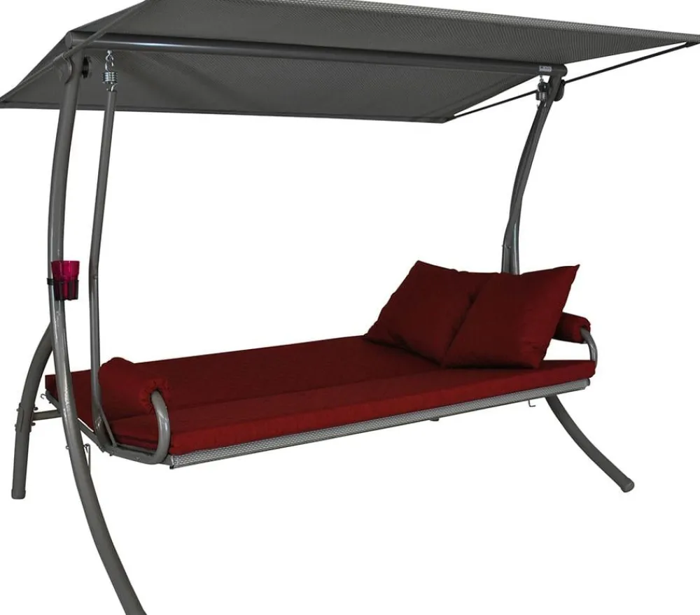 Angerer Hollywoodschaukeln - Hollywoodschaukel Elegance Joy bordeaux, 3-Sitzer