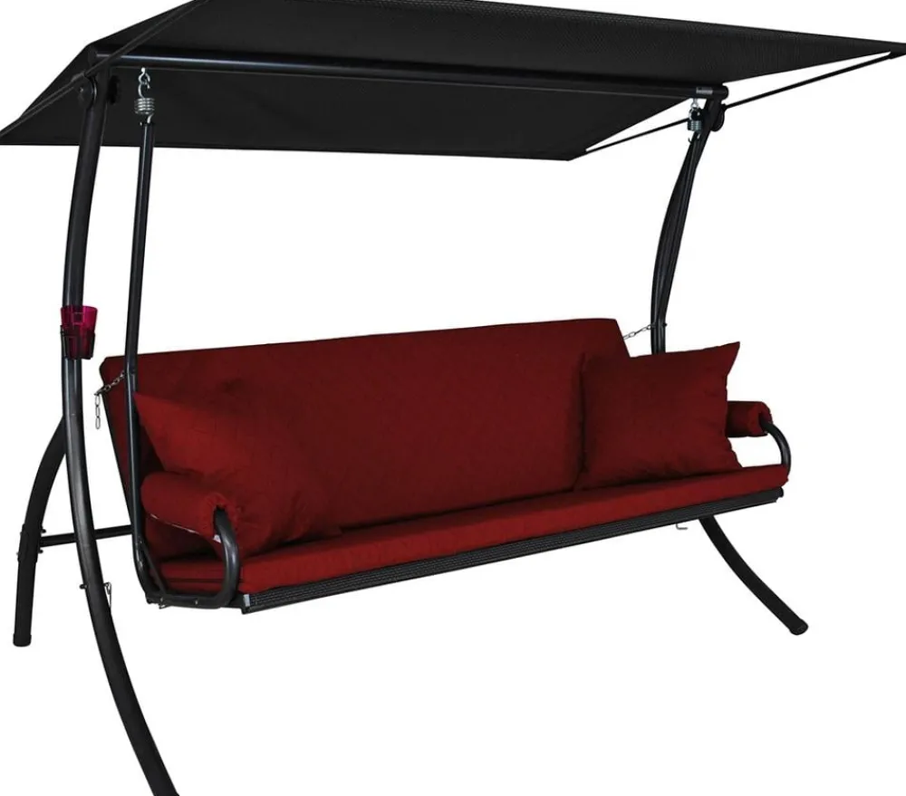 Angerer Hollywoodschaukeln - Hollywoodschaukel Elegance Joy bordeaux, 3-Sitzer