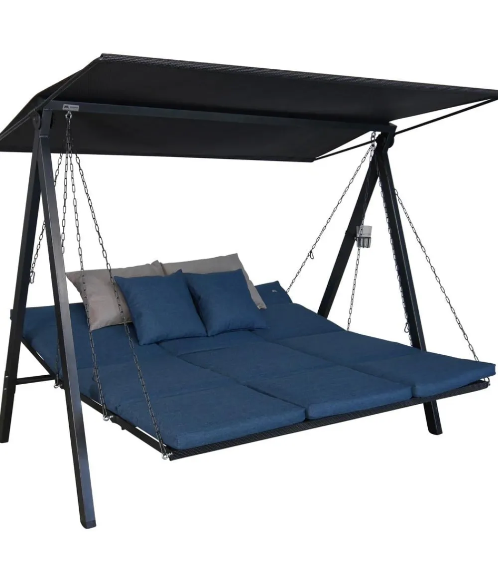 Angerer Hollywoodschaukel Smart, 75 x 132 x 212 cm Blau Discount