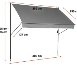 Angerer Markisen - Klemmmarkise Style, ca. B300/H275/T150 cm Beige