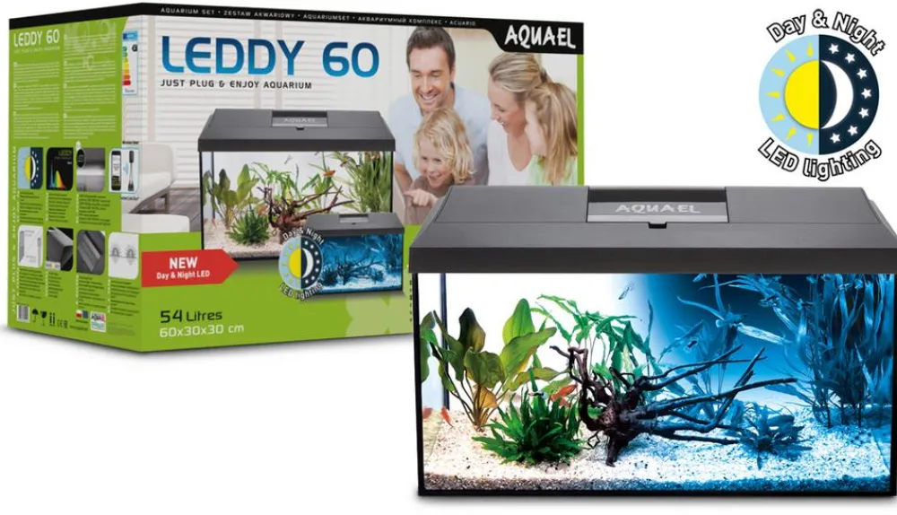 Aquael Einsteiger Aquarien > Aquarien-Set Leddy Day & Night 60 2.0, 54 l, ca. B60/H30/T30 cm