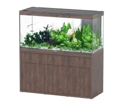aquatlantis Aquarium Komplettsets - Aquarium Kombination Sublime Ultra 150x60, ca. B148,6/H157,2/T58,8 cm, 648 l Dunkelbraun