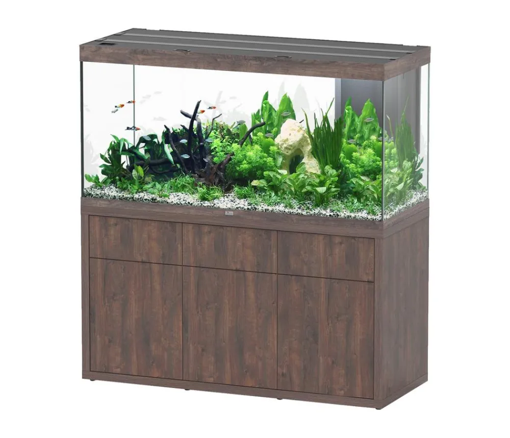 aquatlantis Aquarium Komplettsets - Aquarium Kombination Sublime Ultra 150x60, ca. B148,6/H157,2/T58,8 cm, 648 l Dunkelbraun