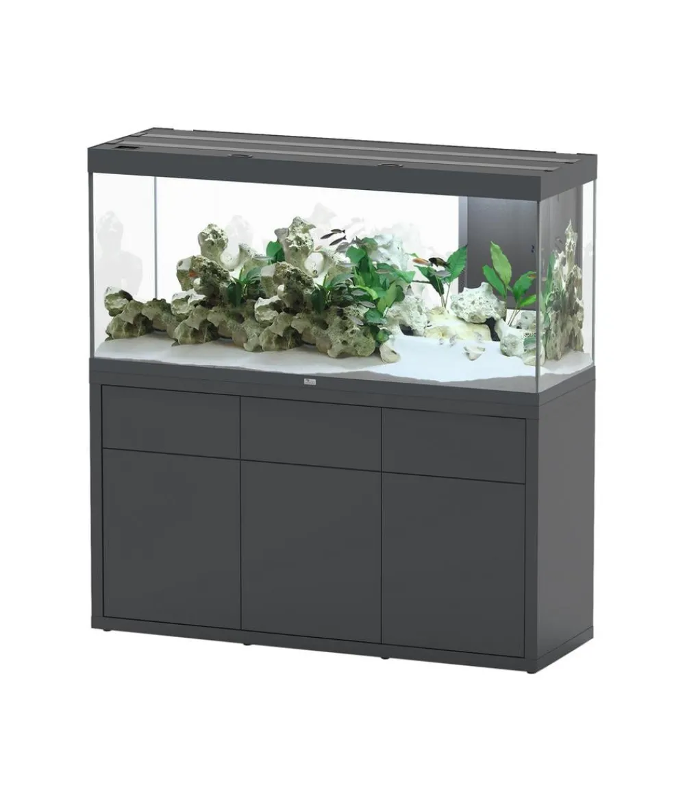 aquatlantis Aquarium Komplettsets - Aquarium Kombination Sublime Ultra 150x50, ca. B148,6/H152,2/T48,8 cm, 501 l Dunkelgrau