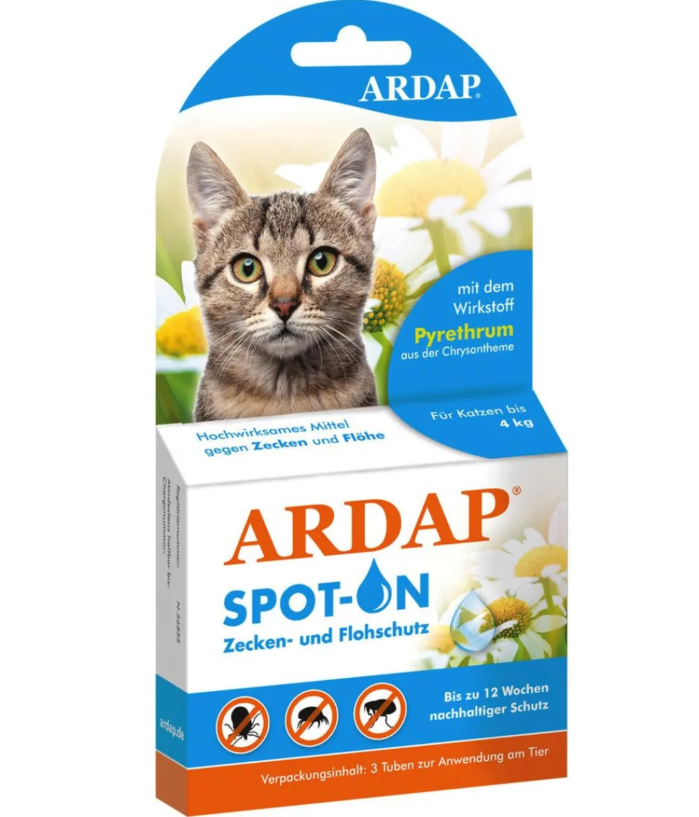 ARDAP® Zecken- und Flohschutz Spot-On für Katzen bis 4 kg, 3 x 0,4 ml Discount