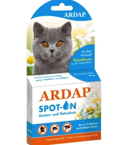 ARDAP® Ungezieferschutz|Katzenpflege - Zecken- und Flohschutz Spot-On für Katzen ab 4 kg, 3 x 0,8 ml