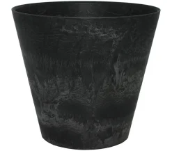 Artstone Kunststoff-Blumentopf Claire, rund Schwarz Clearance