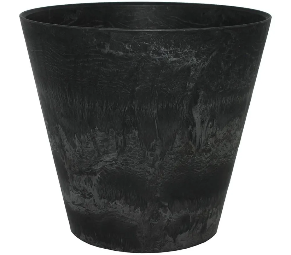 Artstone Blumentöpfe & Übertöpfe - Kunststoff-Blumentopf Claire, rund Dunkelgrau