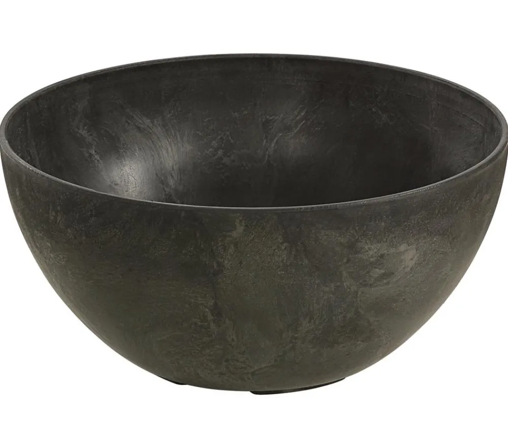 Artstone Blumenampeln & -Schalen - Kunststoff-Schale Fiona, rund, ca. Ø31/H15 cm Schwarz