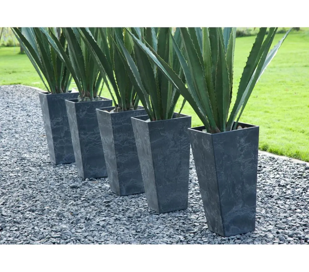 Artstone Vasen|Blumentöpfe & Übertöpfe > Kunststoff-Vase Ella, eckig,