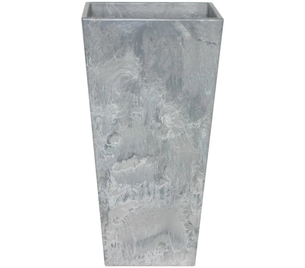 Artstone Vasen|Blumentöpfe & Übertöpfe - Kunststoff-Vase Ella, eckig, schwarz Hellgrau