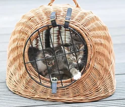 Aumüller Korbwaren Mehr Katzenzubehör|Hundetransportboxen - Aumüller Korbhöhle mit Gitter Hellbraun