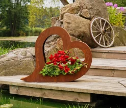 Badeko Gartenzwerge & Gartenfiguren - Metall-Herz Lydia, ca. H40 cm Braun