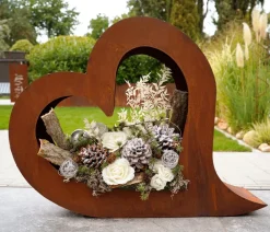 Badeko Gartenzwerge & Gartenfiguren - Metall-Herz Lydia, ca. H40 cm Braun