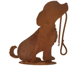Badeko Mehr Gartendekoration|Gartenzwerge & Gartenfiguren - Metall-Hund Rocki, ca. H30 cm Braun