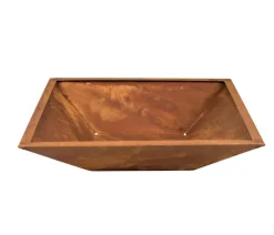 Badeko Blumensäulen|Mehr Gartendekoration - Metall-Schale, ca. B50/H50/T15 cm Braun