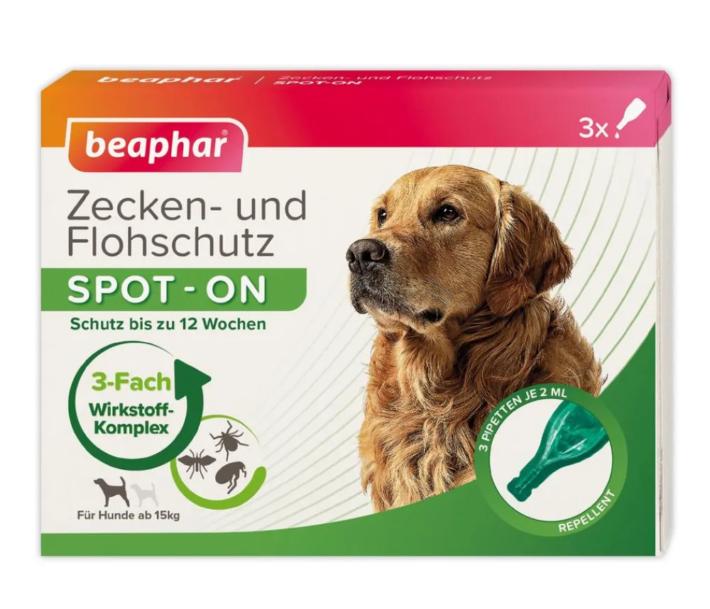 Beaphar Zecken- & Flohschutz SPOT-ON für Hunde, 3x2 ml Online