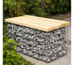 Bellissa Gartenbänke Metall|Gartenbänke Holz > Gabionenbank