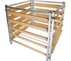 Bellissa Komposter & Abfallbehälter - Kompostersilo Metall/Holz, ca. B100/H100/T100 cm