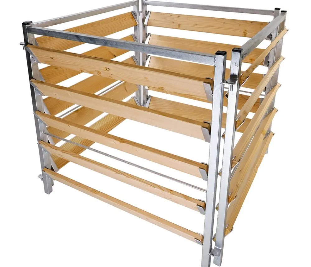 Bellissa Komposter & Abfallbehälter - Kompostersilo Metall/Holz, ca. B100/H100/T100 cm