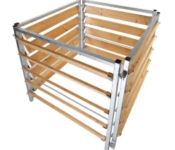 Bellissa Komposter & Abfallbehälter - Kompostersilo Metall/Holz, ca. B100/H100/T100 cm