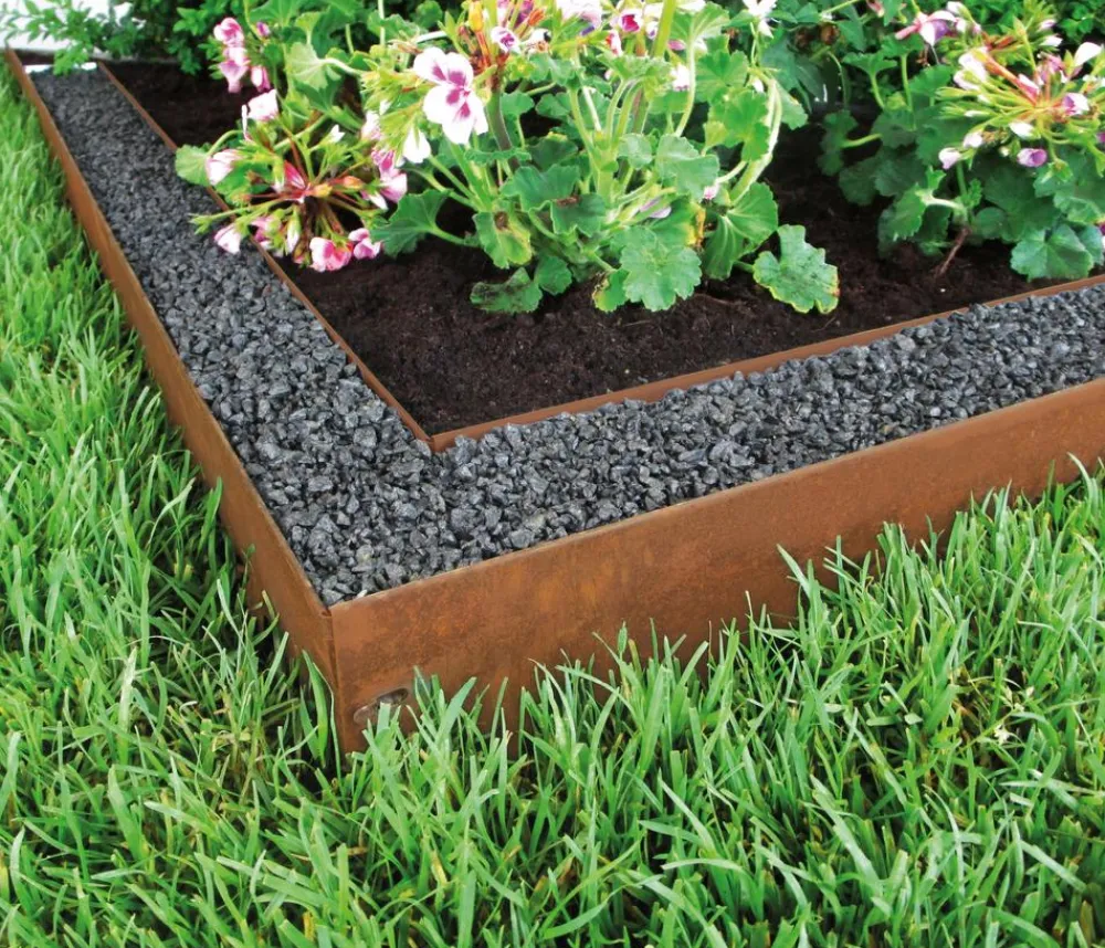 Bellissa Mähkanten & Beetkanten - Rasenkante Corten, ca. B118/H13 cm Braun