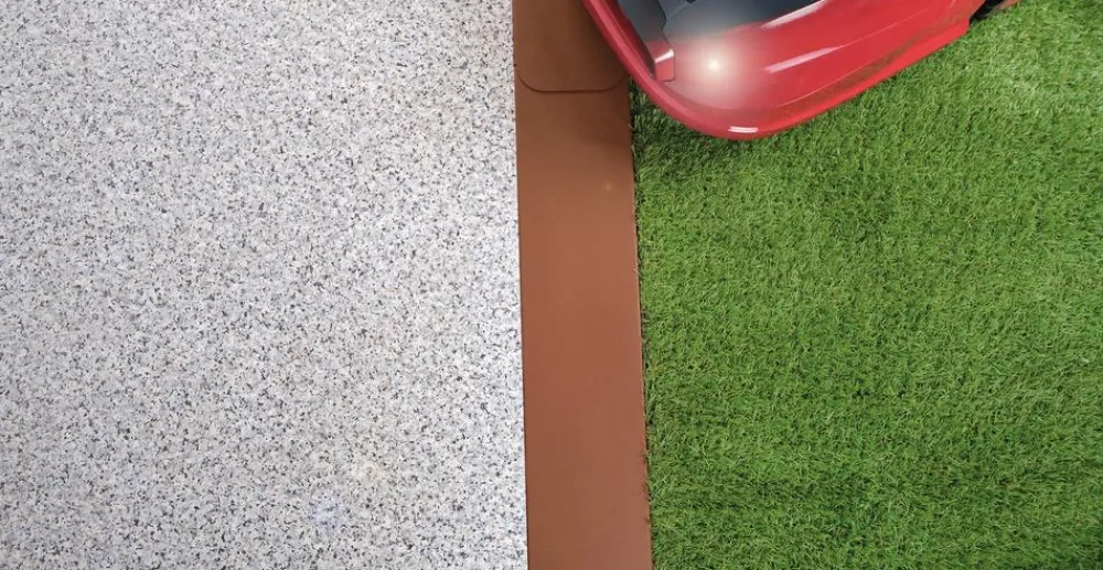 Bellissa Mähkanten & Beetkanten - Rasenkante Corten für Mähroboter, 2er-Set Braun