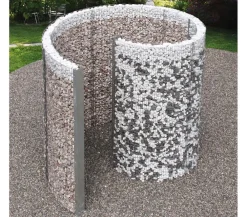 Bellissa Zäune, Gabionen & Zubehör - Schneckendusche/Umkleide Gabione, 230 x 180 x 210 cm Hellgrau